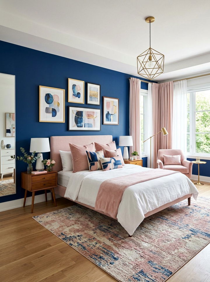 Cobalt Blue And Pink Bedroom - 30 cobalt bedroom ideas