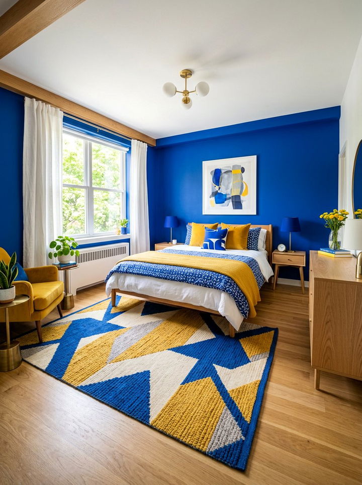 Cobalt Blue And Yellow Bedroom - 30 cobalt blue bedroom ideas