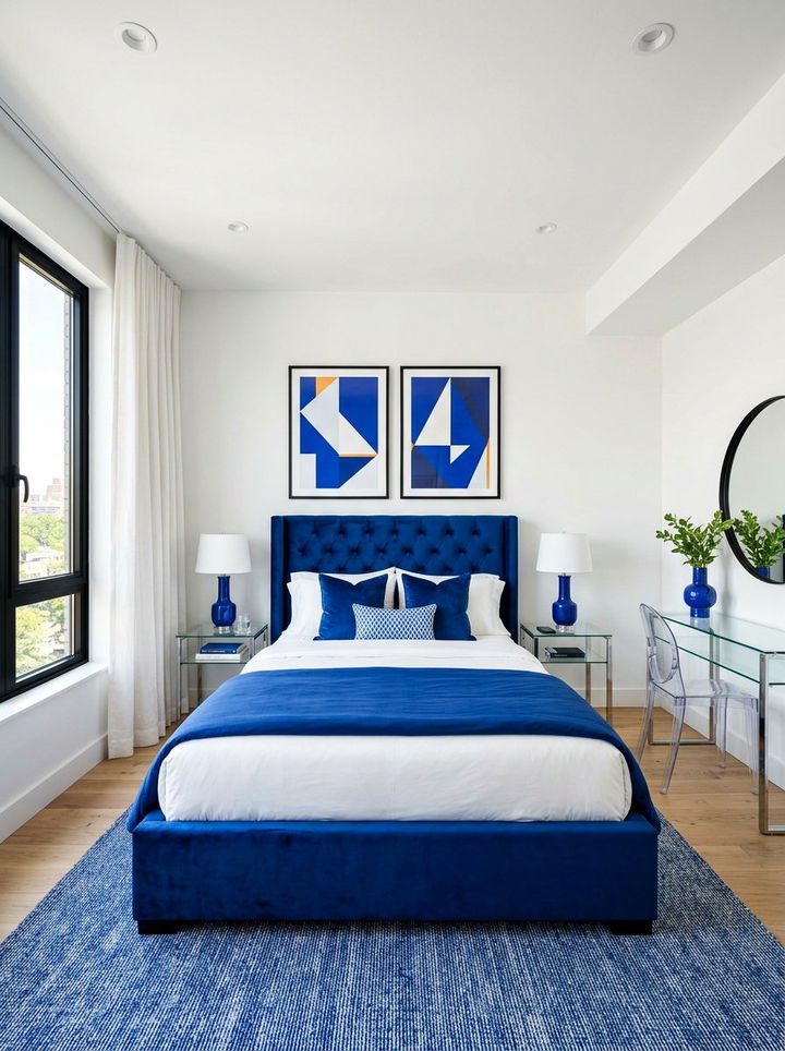 Cobalt Blue Bedroom - 30 contemporary blue bedroom ideas