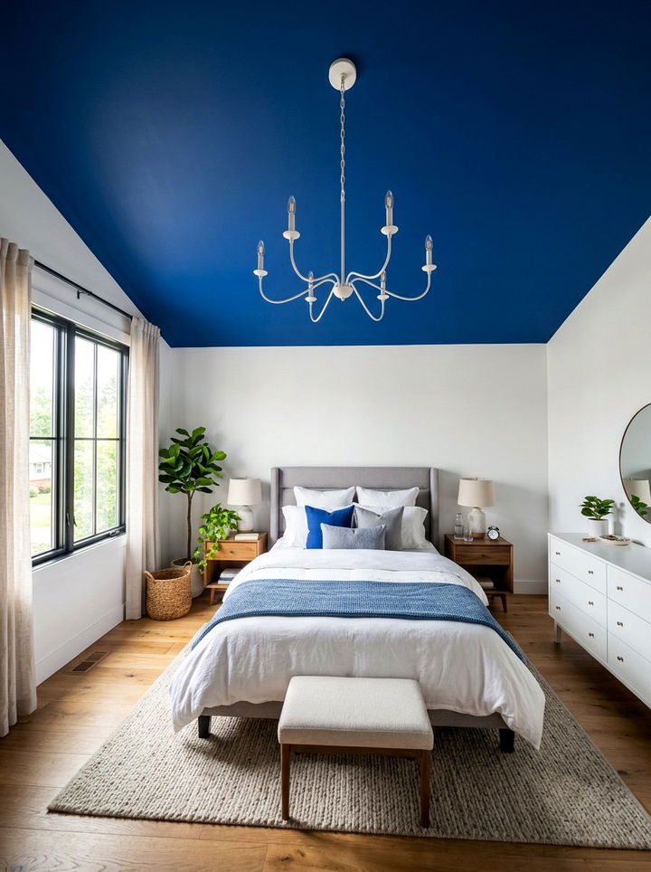 Cobalt Blue Ceiling Paint - 30 cobalt and white bedroom ideas
