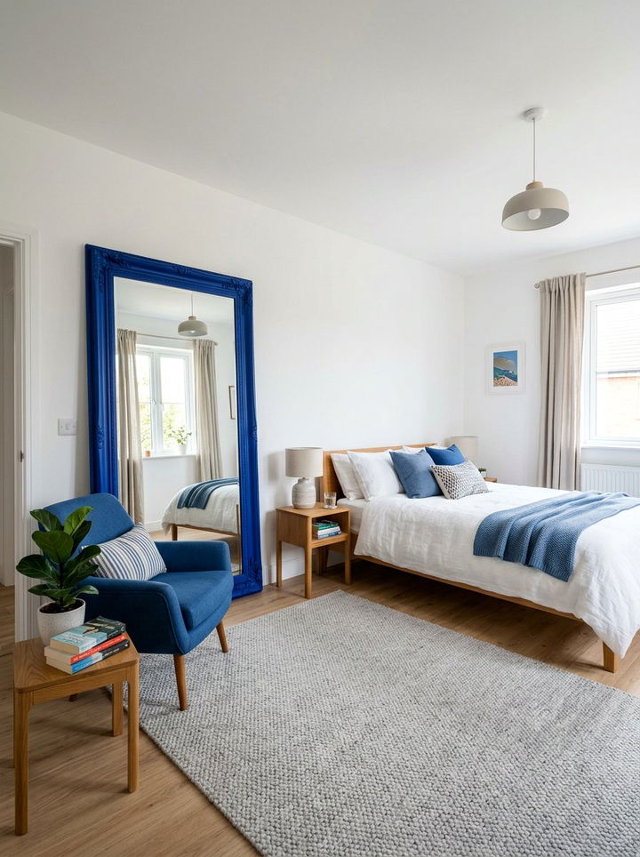 Cobalt Blue Mirror - 30 cobalt blue bedroom ideas