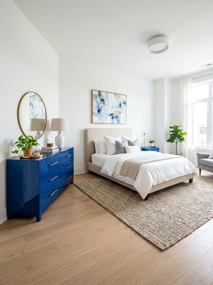 Cobalt Blue Painted Furniture - 30 cobalt and white bedroom ideas
