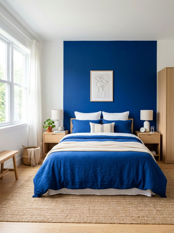 Cobalt Blue Scandi Bedroom - 30 cobalt bedroom ideas