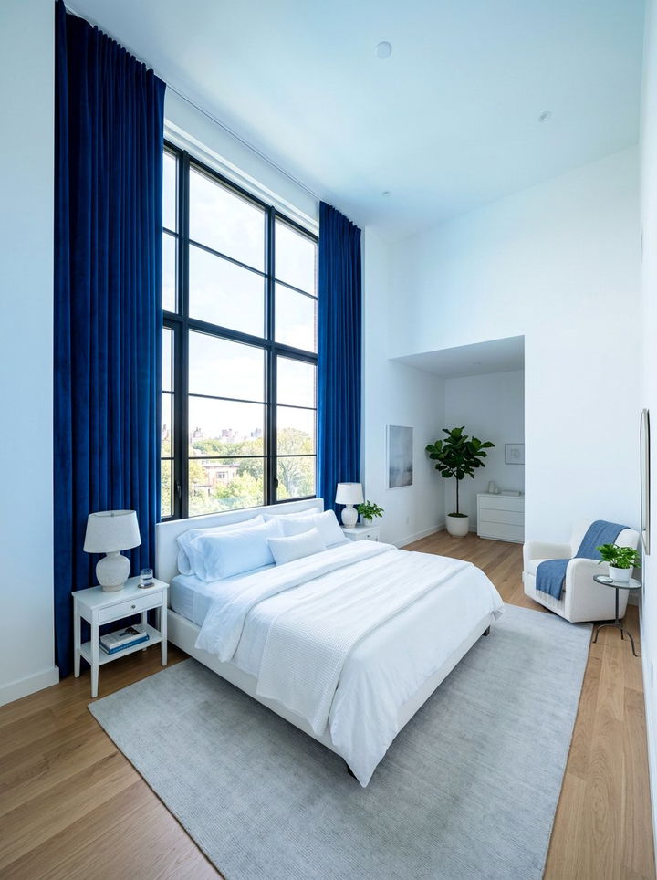 Cobalt Blue Window Treatments - 30 cobalt and white bedroom ideas