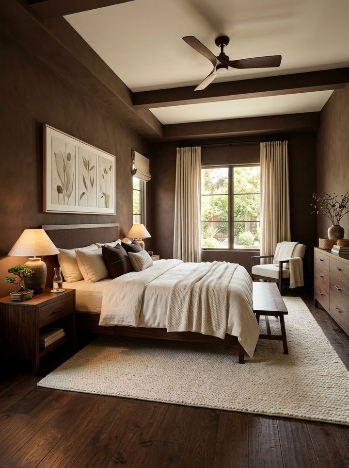 Cocoa Brown Zen Bedroom - 30 Zen bedroom color ideas