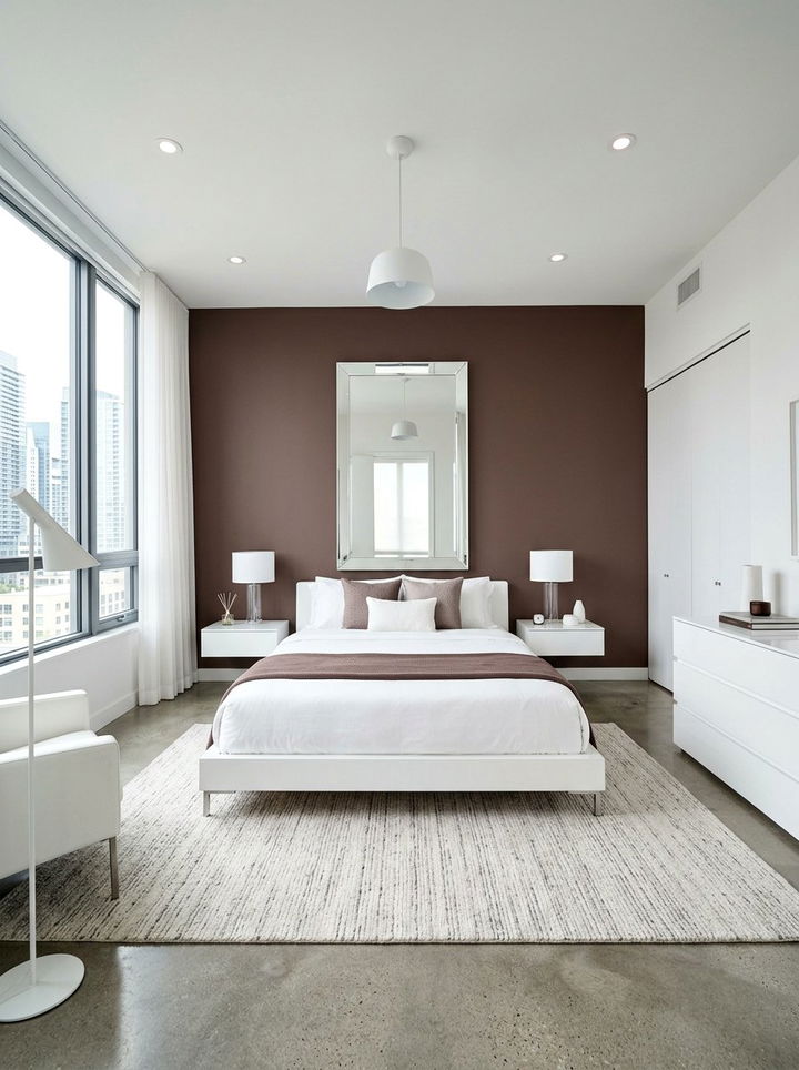 Cocoa and Frost White - 30 brown and white bedroom color combo