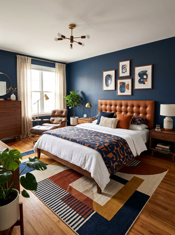 Cognac Leather Headboard - 30 bedroom leather headboards