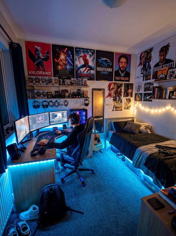 Color Changing LED Strip - 30 bedroom accent lighting ideas