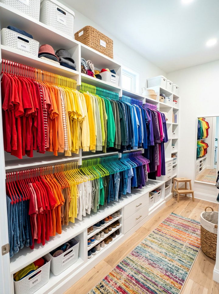 Color Coded Hangers - 30 bedroom space saving hangers