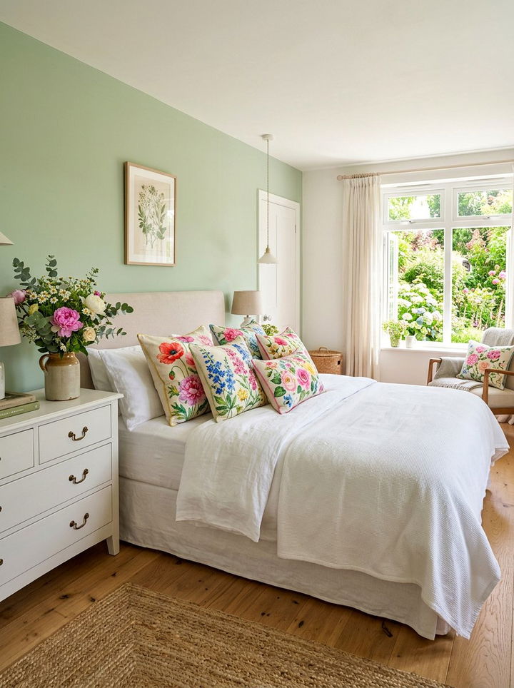 Colorful Floral Pattern Pillows - 30 bedroom decorative pillows