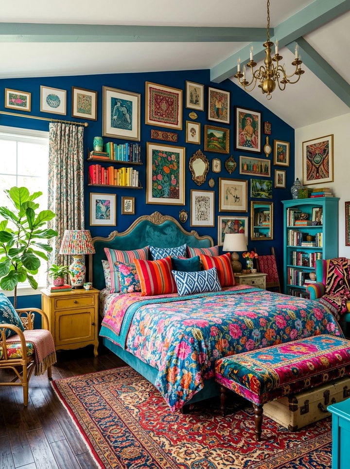 Colorful Maximalist Bedroom - 30 bedroom bed making ideas