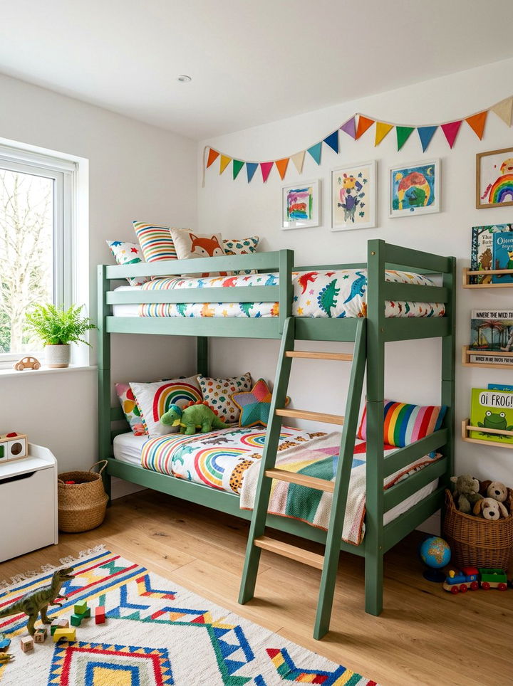 Colorful Painted Bunk Bed - 30 bedroom bunk bed ideas
