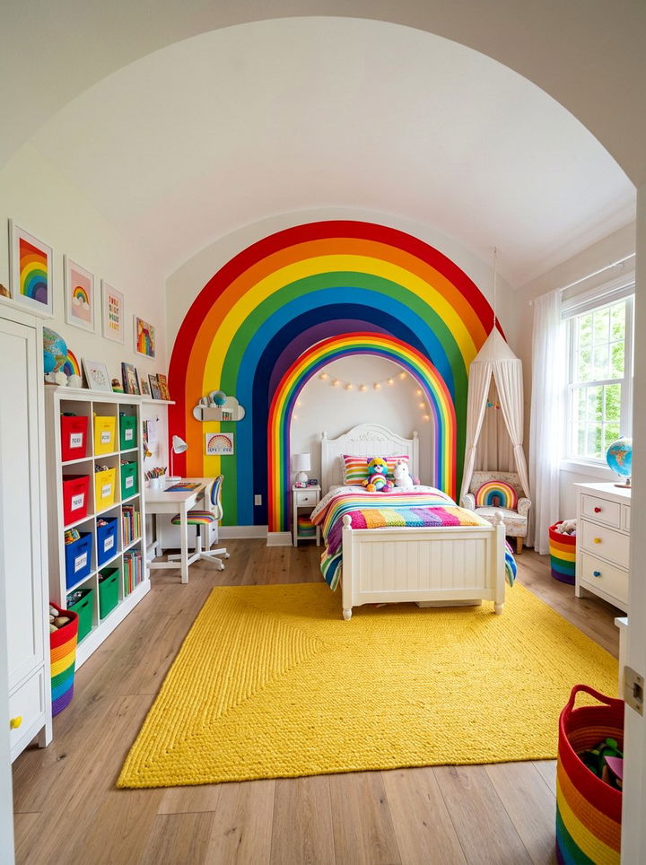 Colorful Rainbow Bedroom - 30 elementary age bedroom ideas