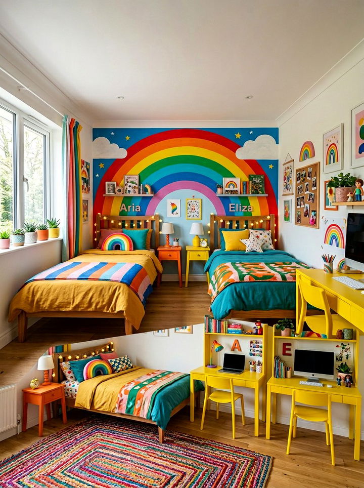 Colorful Shared Bedroom - 30 siblings bedroom ideas