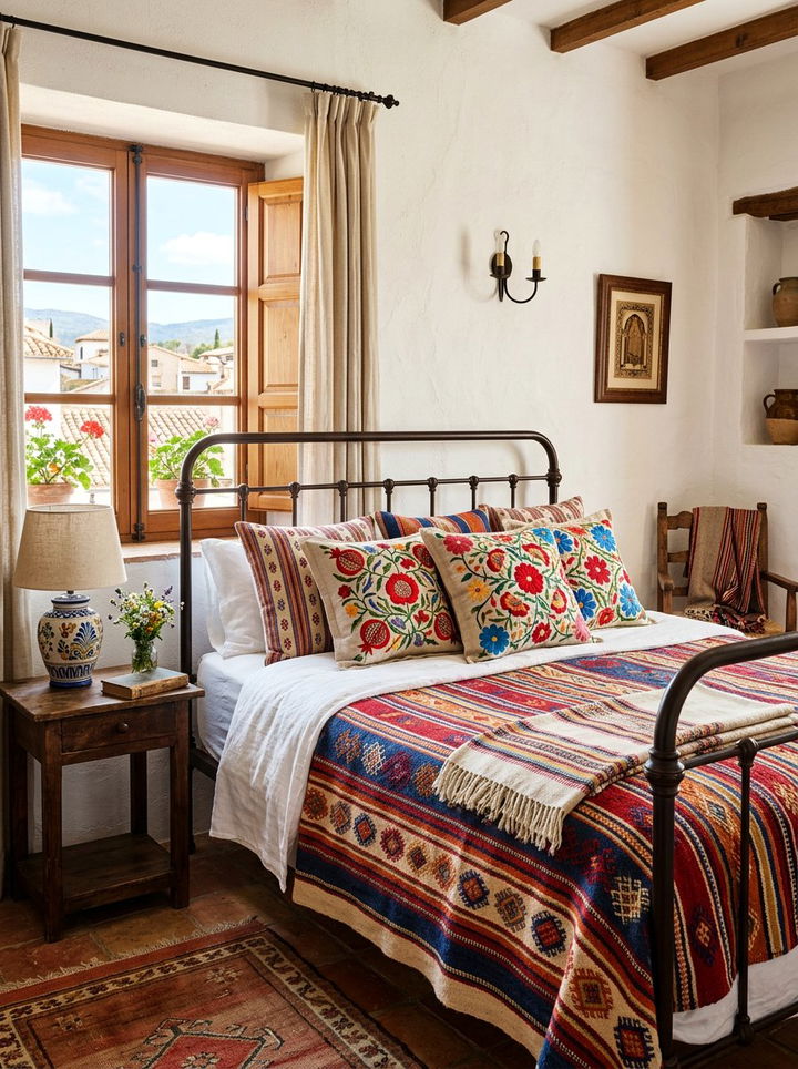 Colorful Spanish Textiles - 30 Spanish bedroom ideas