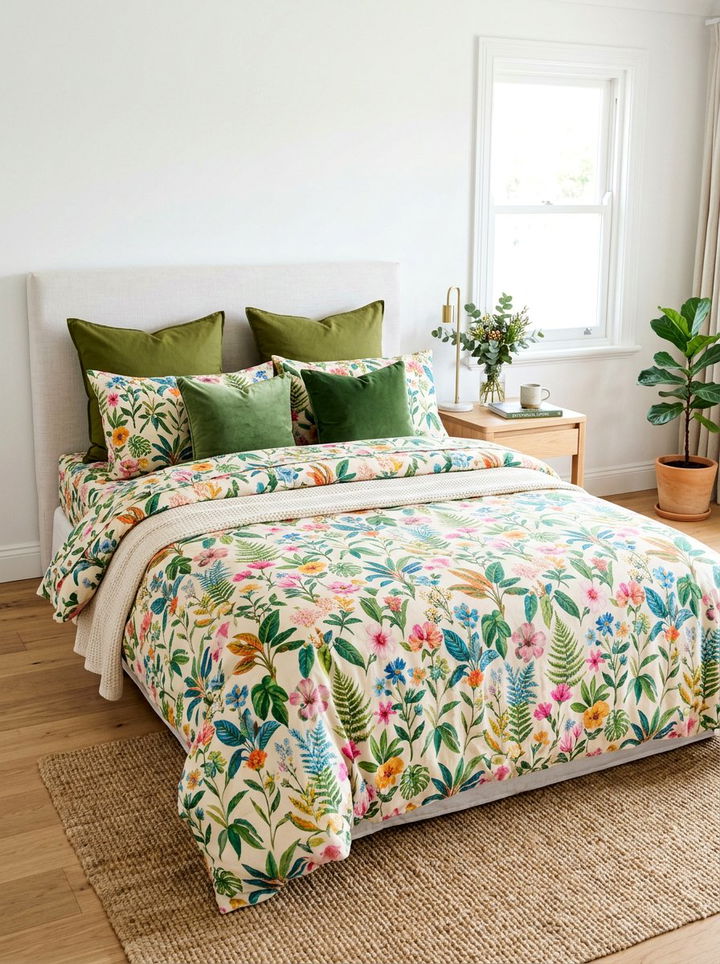Colorful duvet cover - 30 renter bedroom ideas
