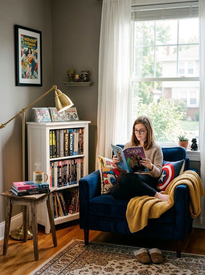 Comic Book Reading Nook - 30 comic book bedroom ideas