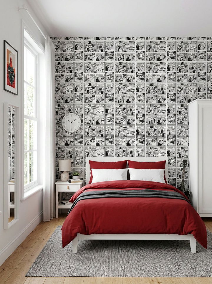 Comic Strip Wallpaper Bedroom - 30 comic book bedroom ideas