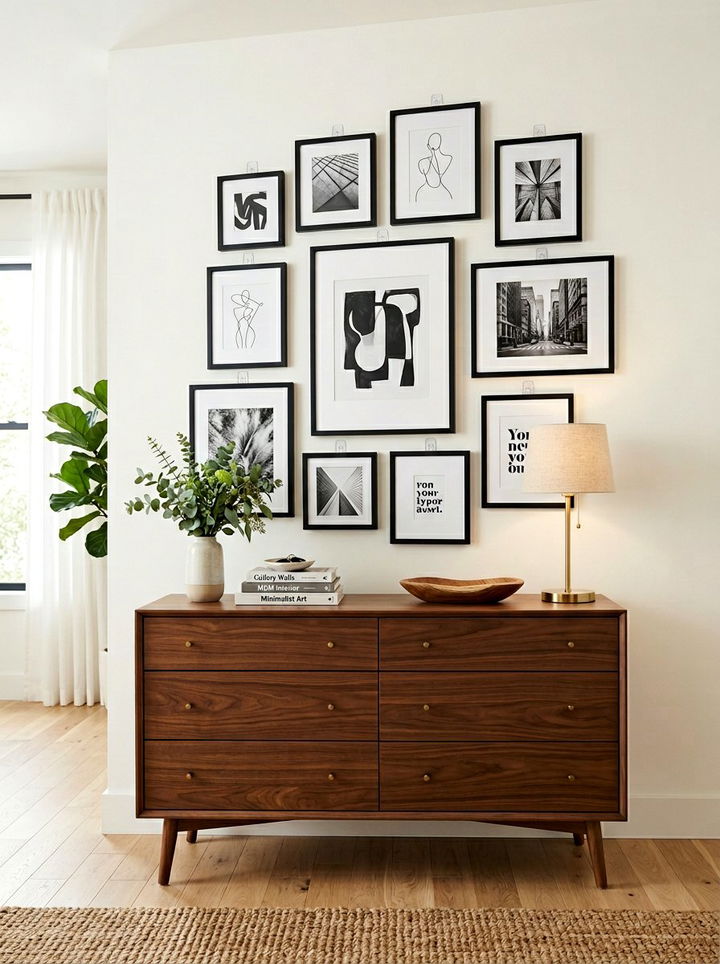 Command hook gallery wall - 30 renter bedroom ideas