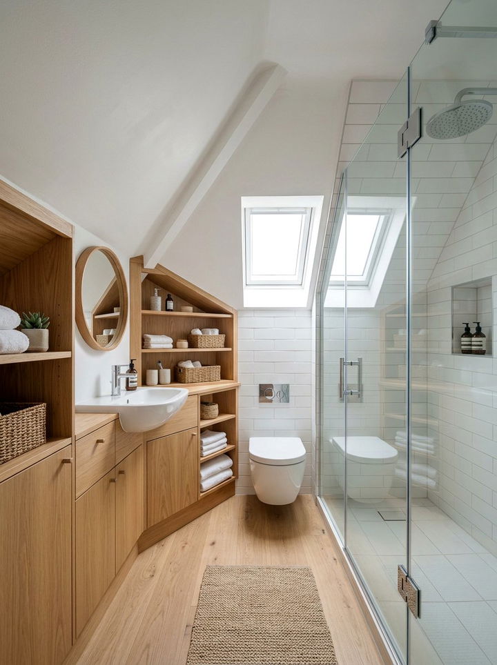 Compact Ensuite Under Eaves - 30 bedroom ensuite ideas