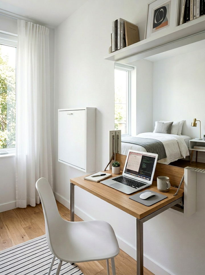 Compact Fold Down Desk - 30 streaming setup bedroom ideas