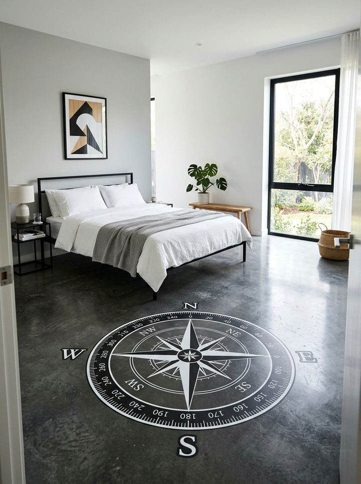 Compass Rose Accents - 30 travel themed bedroom ideas