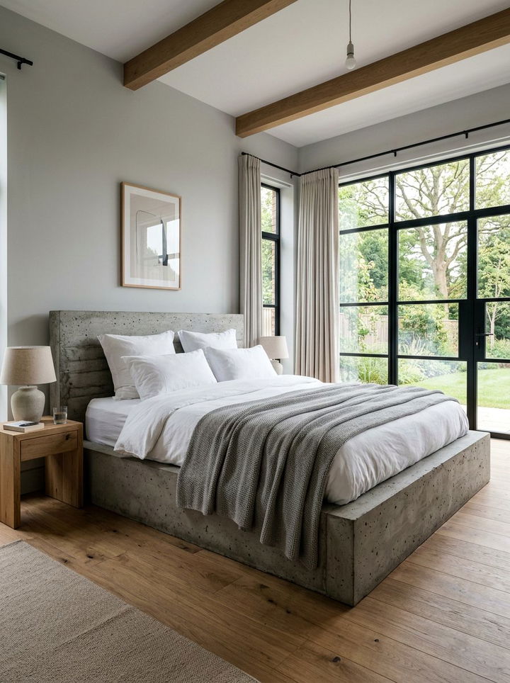 Concrete Bed Frame - 30 concrete bedroom ideas