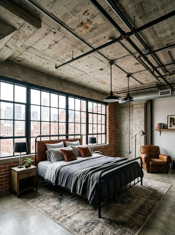 Concrete Ceiling - 30 bedroom ceiling ideas