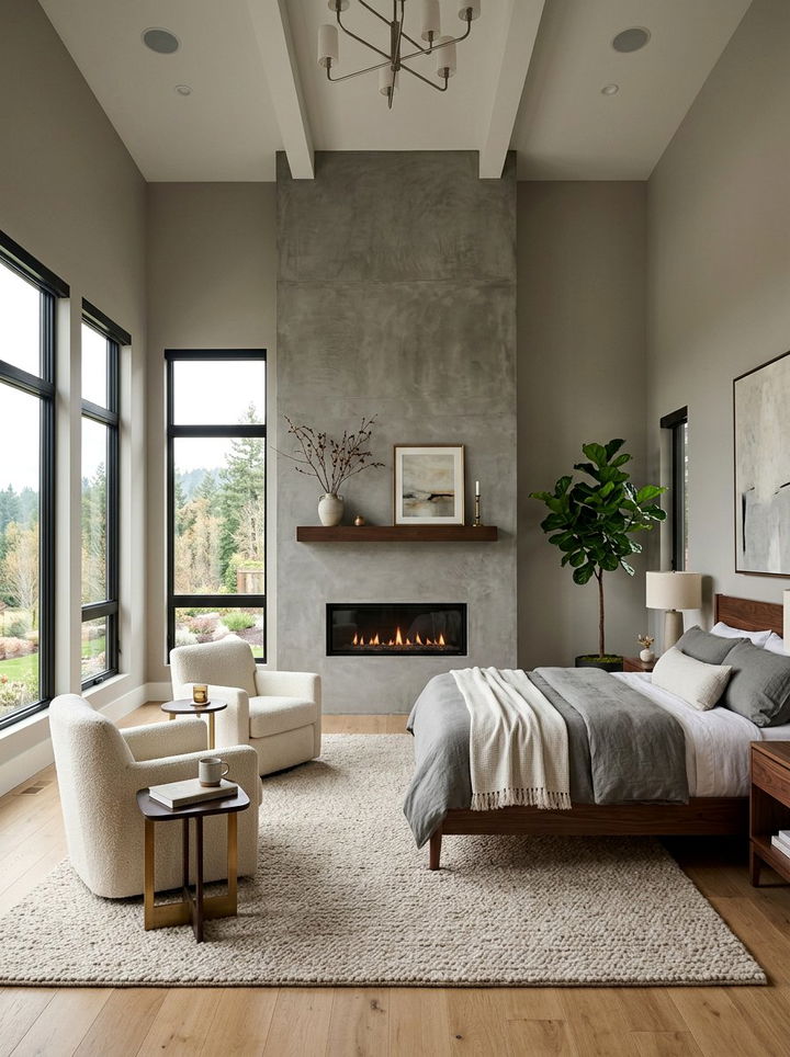 Concrete Fireplace In Bedroom - 30 concrete bedroom ideas