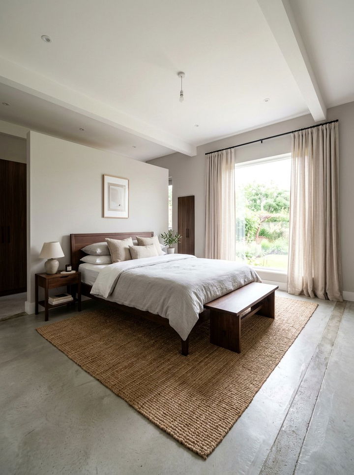 Concrete Floor Bedroom With Rug - 30 bedroom concrete floors