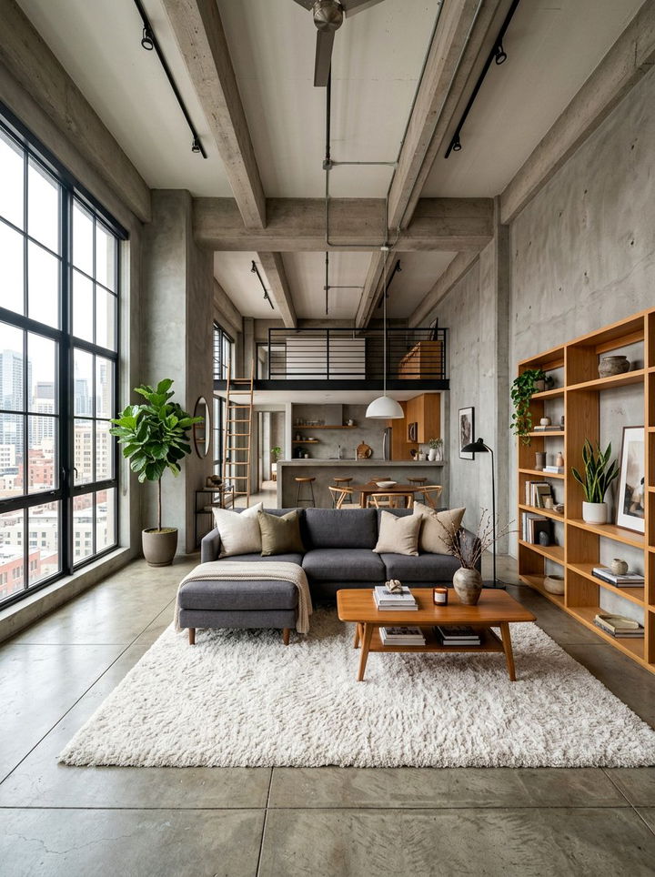 Concrete Interior Loft - 30 loft bedroom ideas