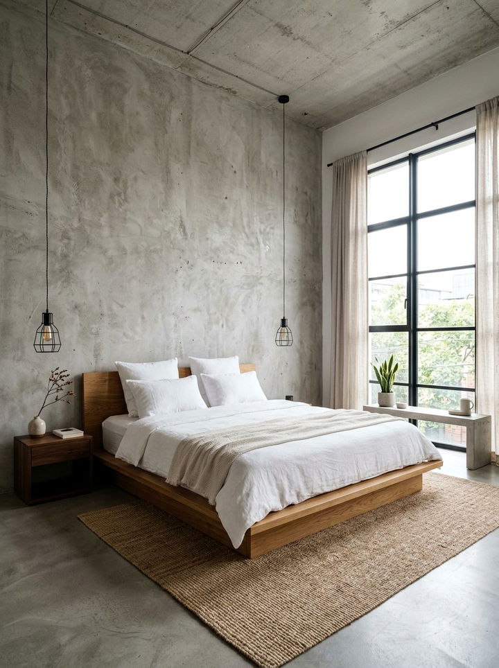 Concrete Look Plaster - 30 bedroom backsplash ideas