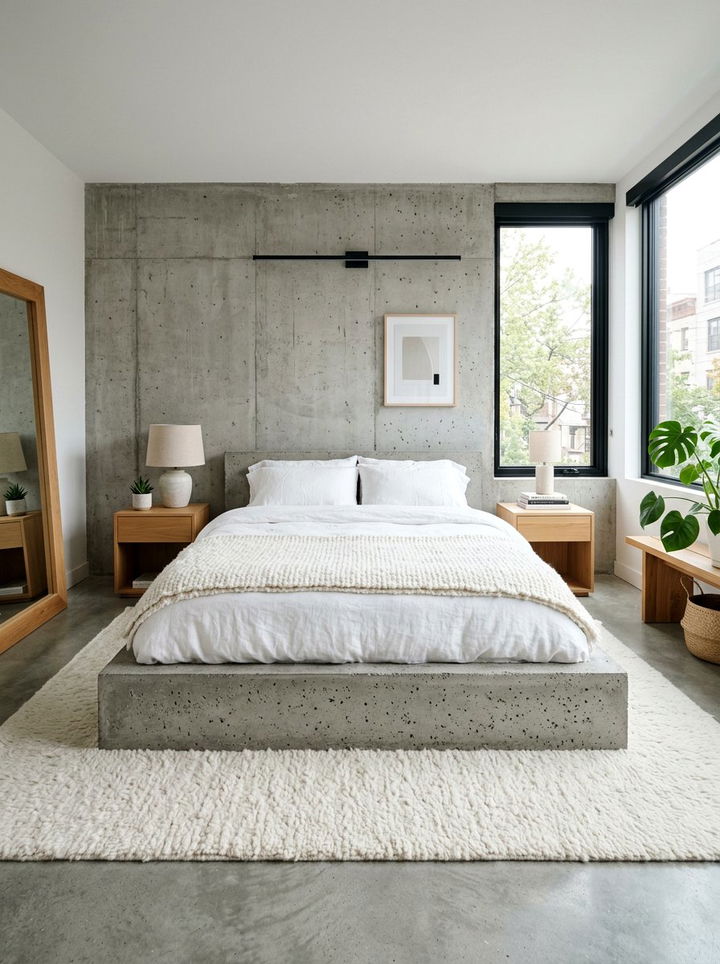 Concrete Low Bed Frame - 30 bedroom low profile beds