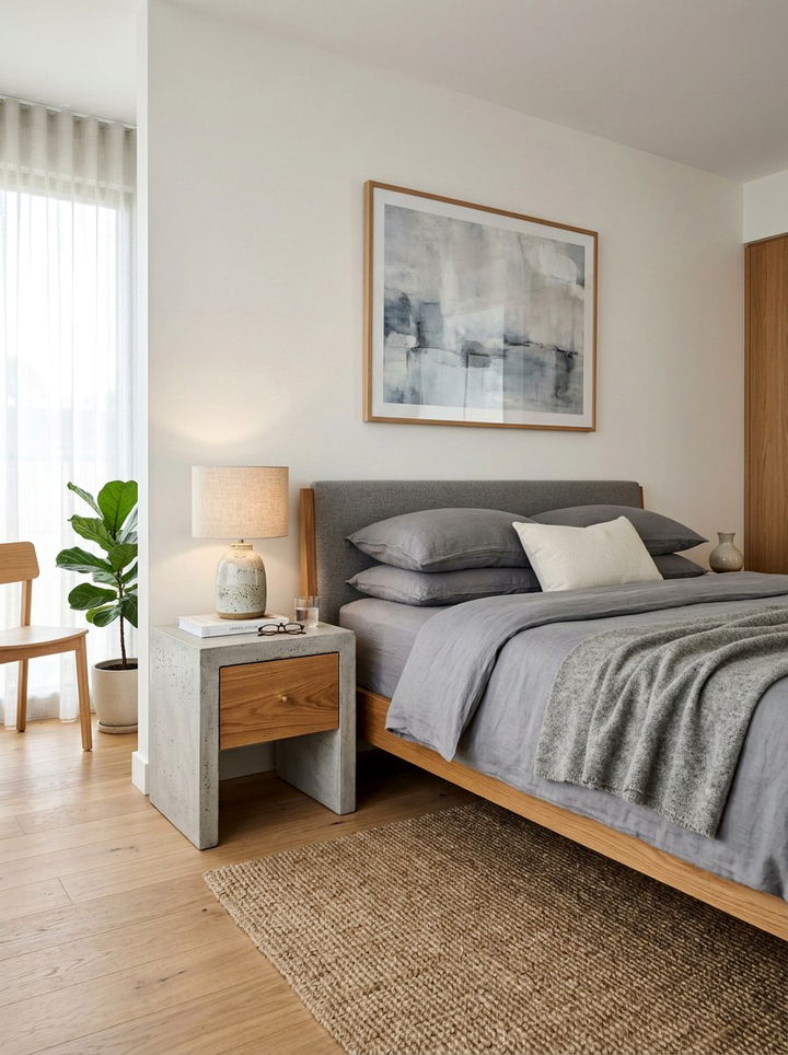 Concrete Nightstand - 30 concrete bedroom ideas