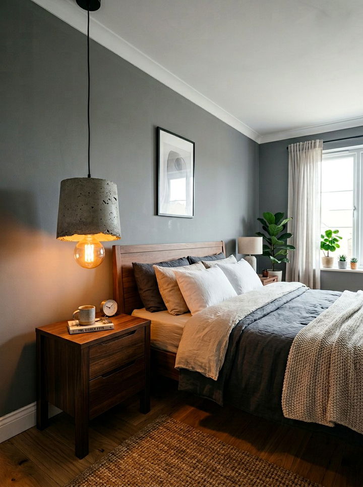Concrete Pendant Light - 30 concrete bedroom ideas