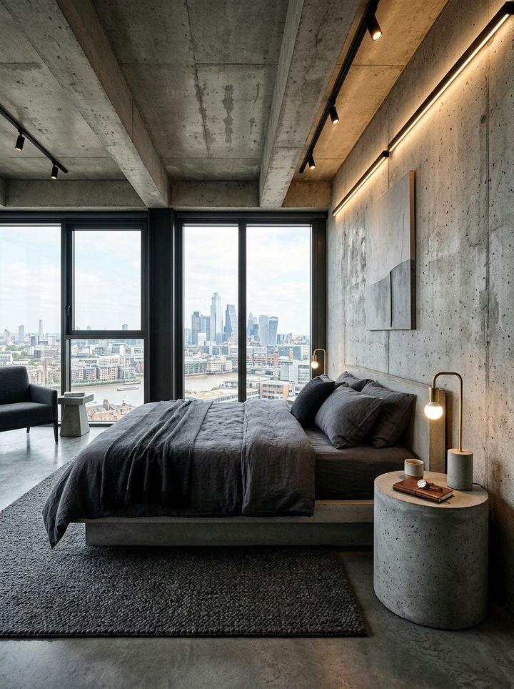 Concrete Round Nightstand - 30 bedroom round nightstands