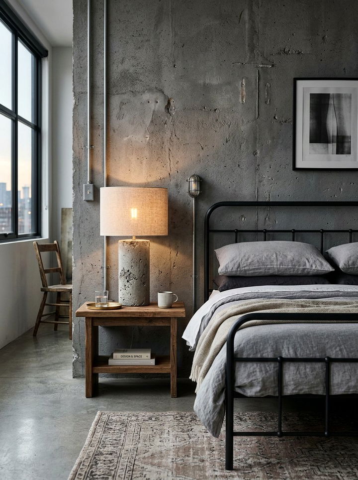 Concrete Table Lamp - 30 bedroom bedside lamps