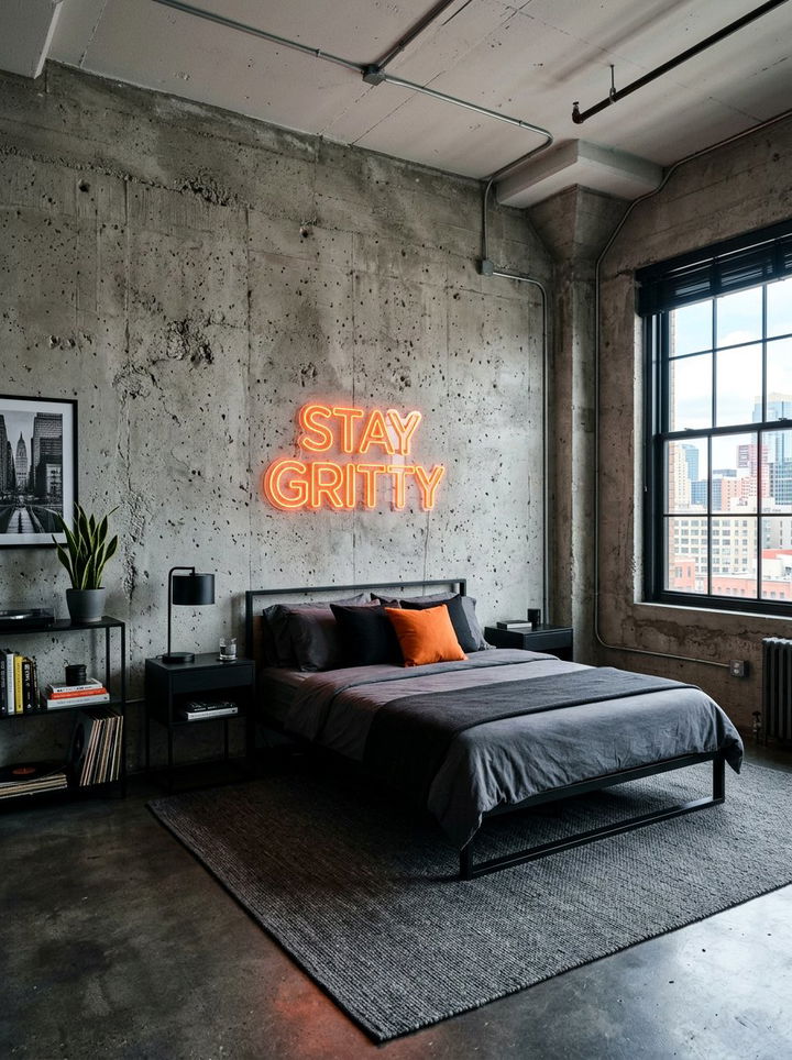 Concrete Texture Walls - 30 teenage boy bedroom ideas