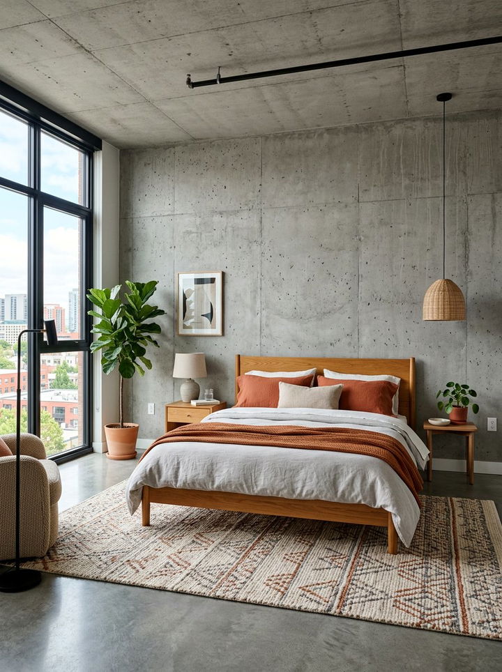 Concrete Wall Bedroom - 30 contemporary bedroom ideas