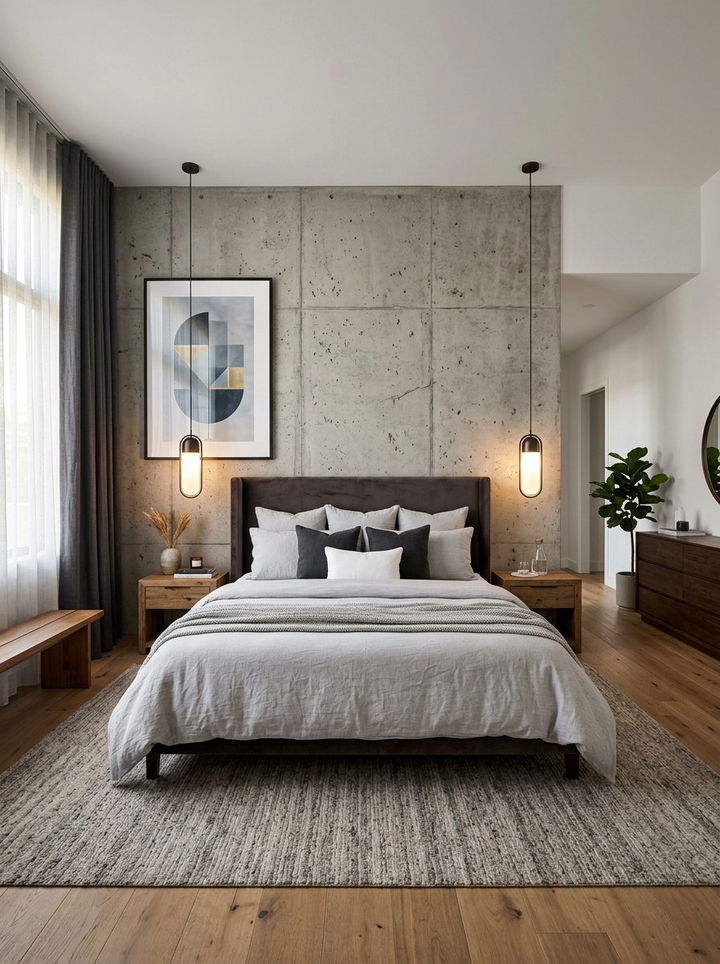 Concrete Wall Panel - 30 concrete bedroom ideas