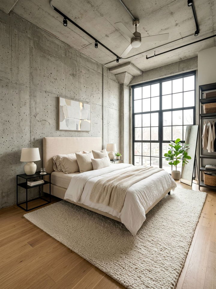 30 Industrial Cream Bedroom Ideas for a Soft, Modern Look