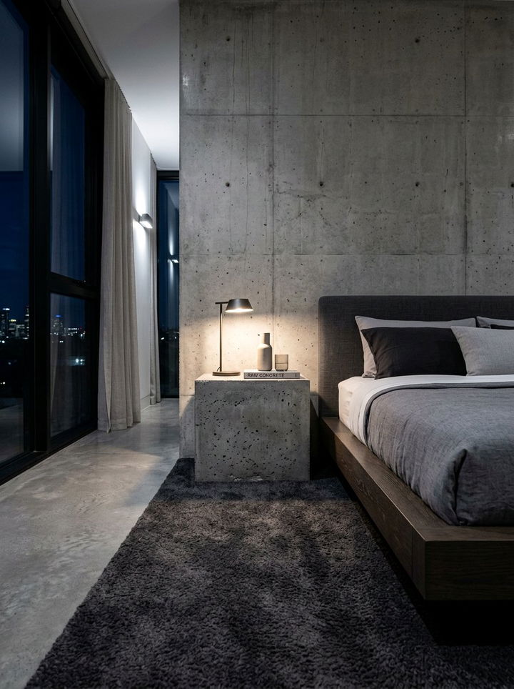 Concrete nightstand - 30 bedroom modern nightstands