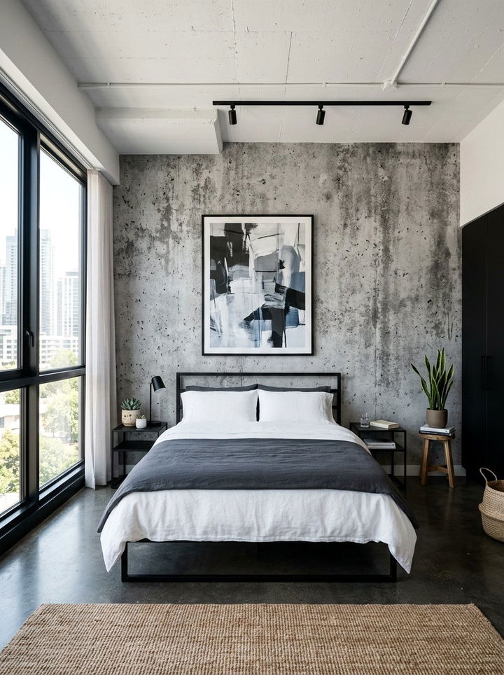 Concrete wallpaper - 30 bedroom textured wallpapers