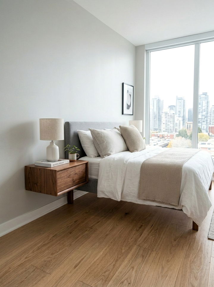 Condo bedroom floating nightstand - 30 condo bedroom ideas