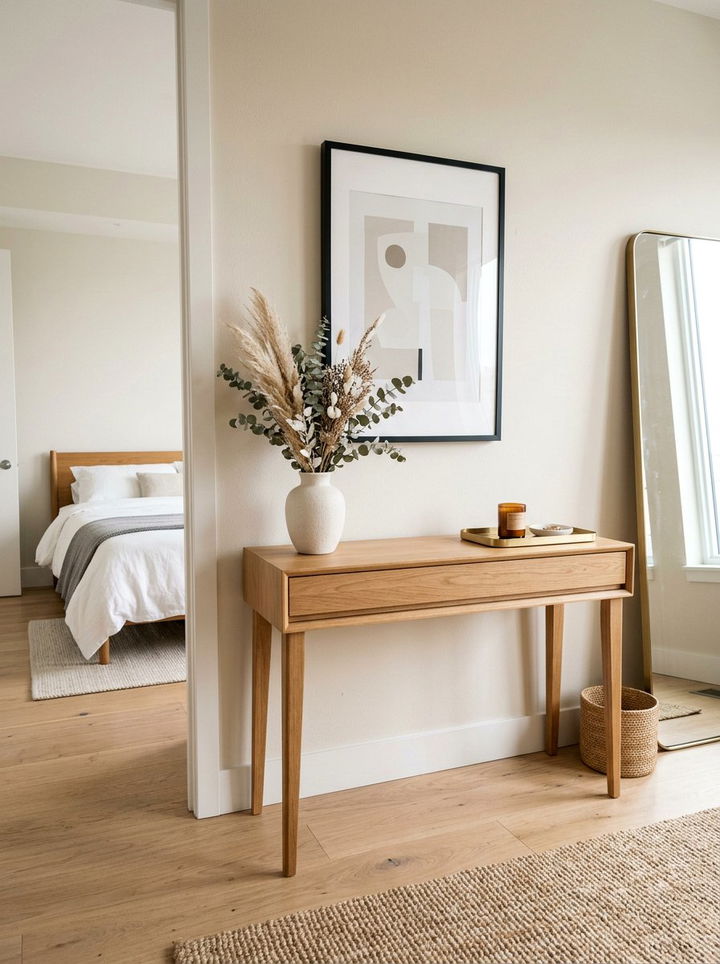 Console Table - 30 bedroom entryway ideas