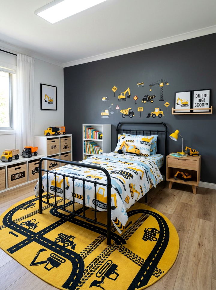 Construction Vehicle Bedding - 30 truck bedroom ideas