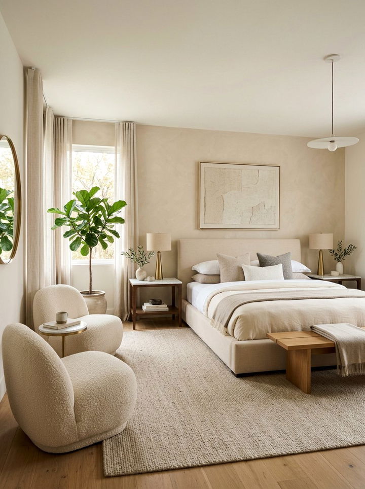 Contemporary Beige Bedroom - 30 beige bedroom decor ideas