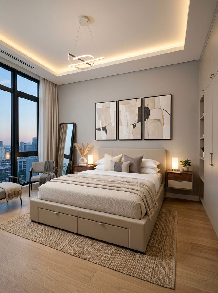 Contemporary Beige Bedroom - 30 minimalist beige bedroom ideas