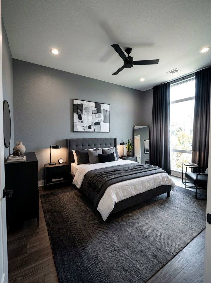 Contemporary Black And Grey Bedroom - 30 black bedroom design ideas