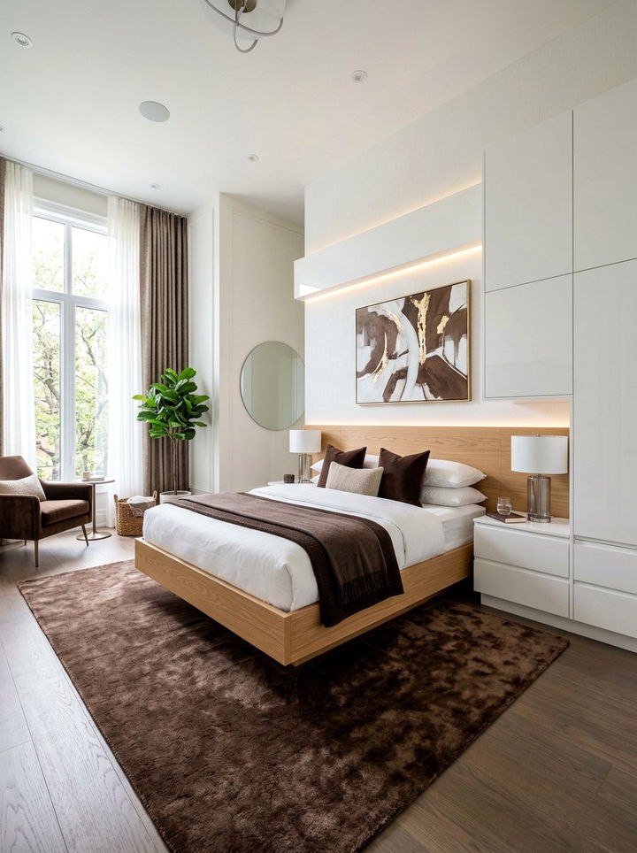 Contemporary Brown And White Bedroom - 30 brown and white bedroom ideas